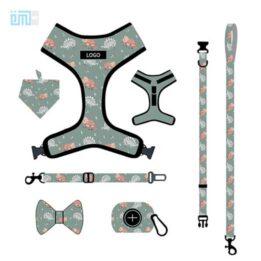 Pet harness factory new dog leash vest-style printed dog harness set small and medium-sized dog leash 109-0025 www.gmtpet.com