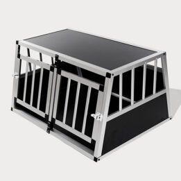 Small Double Door Dog Cage With Separate Board 65a 89cm 06-0771 www.gmtpet.com