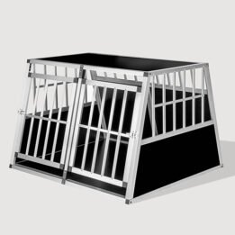 Aluminum Large Double Door Dog cage With Separate board 65a 104 06-0776 www.gmtpet.com