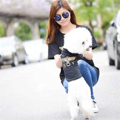 Dog and Owner T-shirt: Cotton Dog Clothes Summer 06-0299 Dog Clothes: Shirts, Sweaters & Jackets Apparel cat and dog clothes