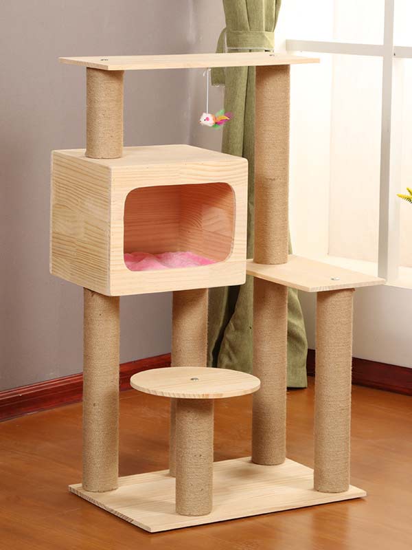 Melhor gato árvore pinho corda de cânhamo coluna escada gato casa quente brinquedo para gato 06-1165 www.gmtpet.com