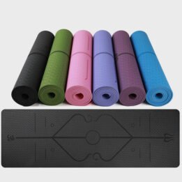 Eco-friendly Multifunction Beginner Yoga Mat With Body Line Thickened Widened Non-slip Custom TPE Yoga Mat www.gmtpet.com