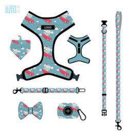 Pet harness factory new dog leash vest-style printed dog harness set small and medium-sized dog leash 109-0006 www.gmtpet.com