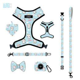 Pet harness factory new dog leash vest-style printed dog harness set small and medium-sized dog leash 109-0007