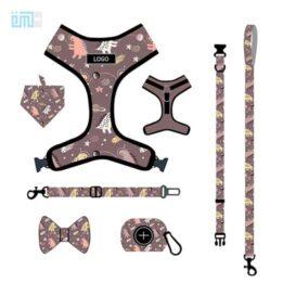 Pet harness factory new dog leash vest-style printed dog harness set small and medium-sized dog leash 109-0010 www.gmtpet.com