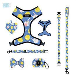 Pet harness factory new dog leash vest-style printed dog harness set small and medium-sized dog leash 109-0018