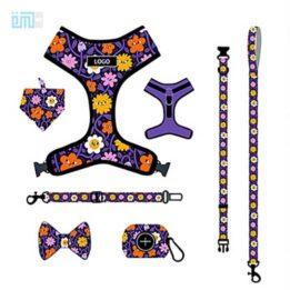 Pet harness factory new dog leash vest-style printed dog harness set small and medium-sized dog leash 109-0021 www.gmtpet.com
