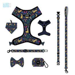 Pet harness factory new dog leash vest-style printed dog harness set small and medium-sized dog leash 109-0027 www.gmtpet.com