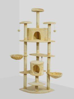 Factory Direct Combination Double Nest Jumping Platform Large Cat Climbing Frame Plush Cloth Sisal Cat Villa 105-33059 www.gmtpet.com