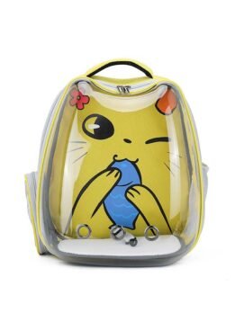 Yellow Transparent Breathable Cat Backpack Pet Bag 103-45078 www.gmtpet.com