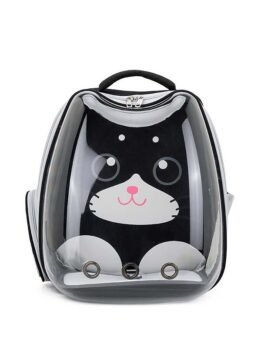Black Transparent Breathable Cat Backpack Pet Bag 103-45081 www.gmtpet.com