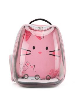 Pink Transparent Breathable Cat Backpack Pet Bag 103-45083 www.gmtpet.com