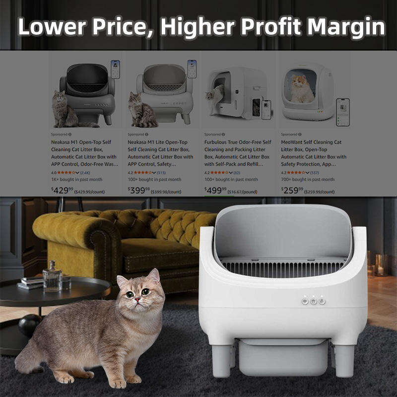 Wholesale New Design Automatic Cat Litter Box APP Control Dual Safety Sensors Self Cleaning Litter Box with Open-Top Design 116-5901 Pet Products Factory, OEM Manufacturer, Supplier, Agent www.gmtpet.com Smart Cat litter box, Cat Litter Box, Cat Litter Box & Accessories, Cat Litter Box And Accessories