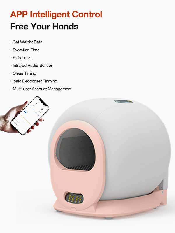 Customized logo Modern Abs Plastic Cat Automatic Self Cleaning Litter Box for Cats 116-5905 Pet Products Factory, OEM Manufacturer, Supplier, Agent www.gmtpet.com Smart Cat litter box, Cat Litter Box, Cat Litter Box & Accessories, Cat Litter Box And Accessories