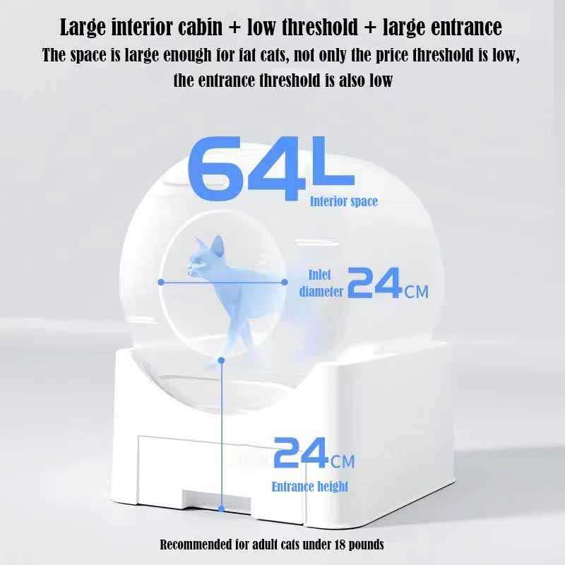Multiple Cats Smart Lavatory White Automatic Self-Cleaning Cat Litter Box App Controlled with Health Monitoring 116-5907 Pet Products Factory, OEM Manufacturer, Supplier, Agent www.gmtpet.com Smart Cat litter box, Cat Litter Box, Cat Litter Box & Accessories, Cat Litter Box And Accessories