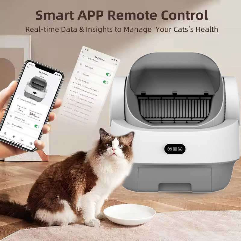 OEM Smart Cat Litter Box Fully Automatic with Open Design Large Capacity Ultra-Quiet cat Automatic Litter Box 116-5908 Pet Products Factory, OEM Manufacturer, Supplier, Agent www.gmtpet.com Smart Cat litter box, Cat Litter Box, Cat Litter Box & Accessories, Cat Litter Box And Accessories