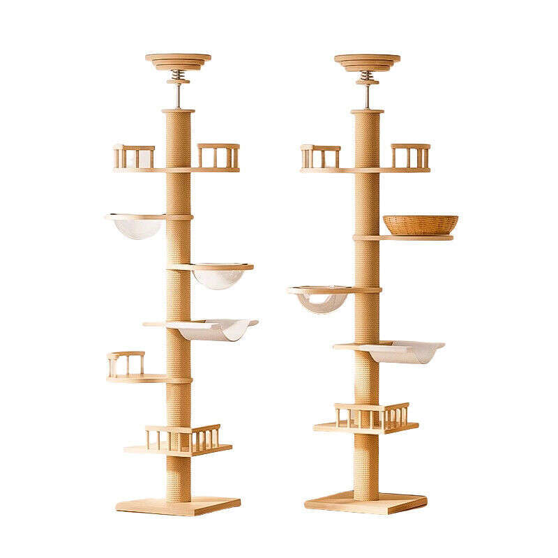 Floor to ceiling cat tree adjustable height