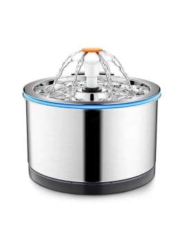 Wholesale 2.5L Silver rounded Stainless Steel Pet Water Dispenser Cat Water Feeder Dog Water Dispenser 120-3302 Pet Products Factory, OEM Manufacturer, Supplier, Agent www.gmtpet.com OEM ODM Wholesale stainless steel pet cat dog water dispenser Fountain